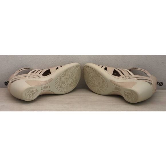 JBU x Jambu Women's Sz 7.5M Taupe/Beige Lizard Embossed Rowan Wedge Sandals - Picture 4 of 13